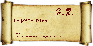 Hajós Rita névjegykártya