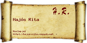 Hajós Rita névjegykártya