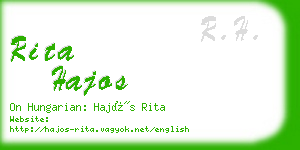 rita hajos business card